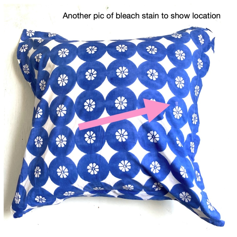 Roberta Roller Rabbit Blue and White Geometric Floral Pillow Cover - Picture 7 of 10